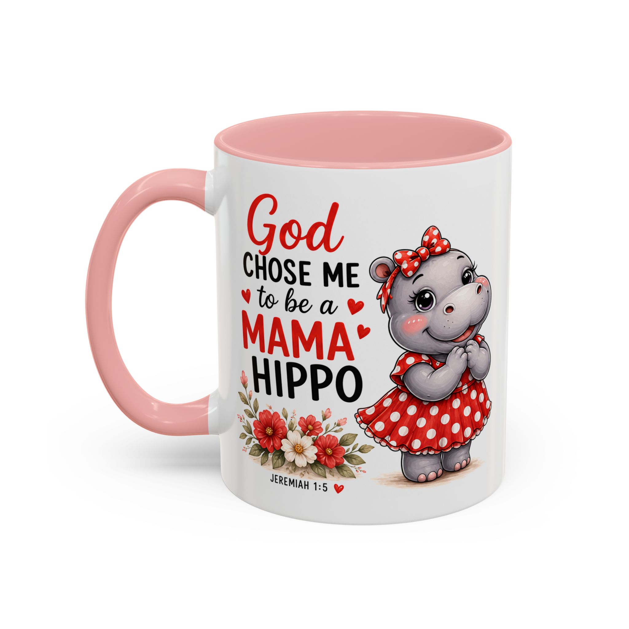 God Chose Me to Be a Mama Hippo | Coffee Mug (11oz / 15oz) Christian Mother’s Day Gift, Cute Faith Coffee Cup for Moms - Image 11
