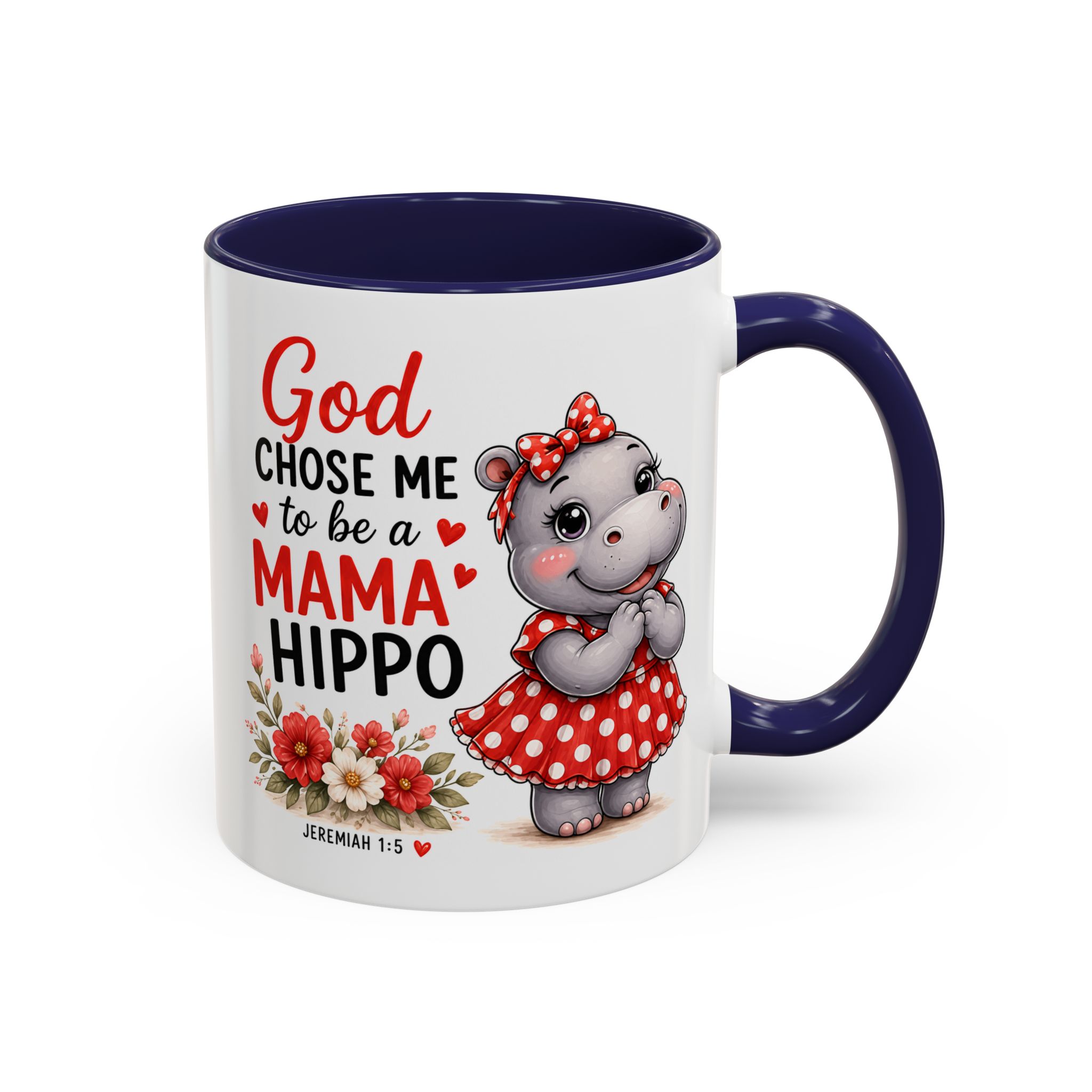 God Chose Me to Be a Mama Hippo | Coffee Mug (11oz / 15oz) Christian Mother’s Day Gift, Cute Faith Coffee Cup for Moms - Image 6