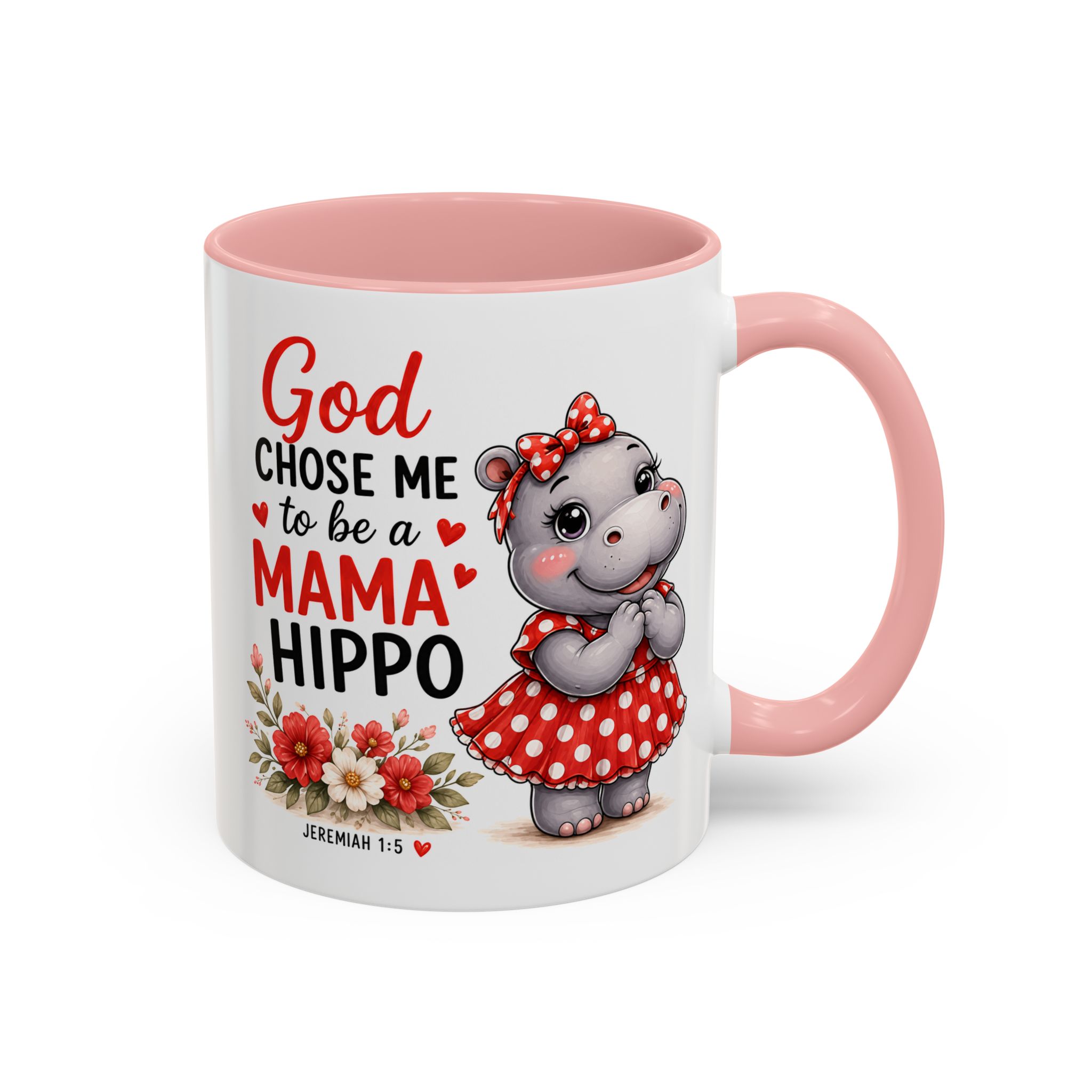 God Chose Me to Be a Mama Hippo | Coffee Mug (11oz / 15oz) Christian Mother’s Day Gift, Cute Faith Coffee Cup for Moms - Image 10