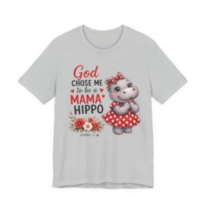 God Chose Me to Be a Mama Hippo T-Shirt | Hippo Mom, Christian Mother's Day | Hippopotamus Lovers - Image 5