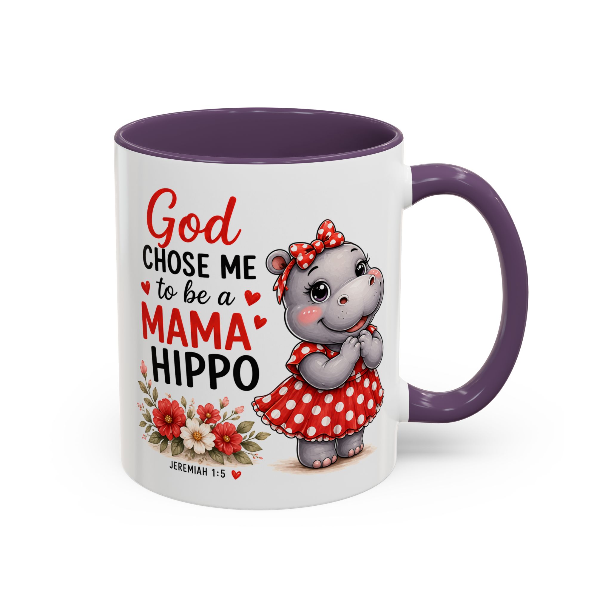God Chose Me to Be a Mama Hippo | Coffee Mug (11oz / 15oz) Christian Mother’s Day Gift, Cute Faith Coffee Cup for Moms - Image 46
