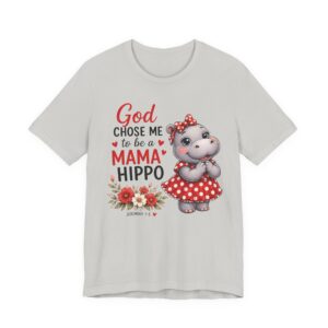 God Chose Me to Be a Mama Hippo T-Shirt | Hippo Mom, Christian Mother's Day | Hippopotamus Lovers - Image 17