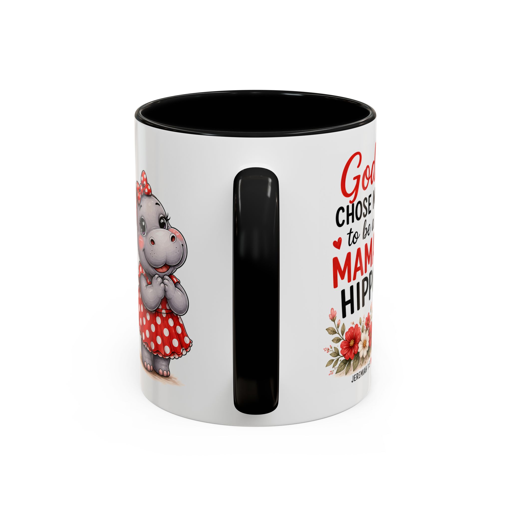 God Chose Me to Be a Mama Hippo | Coffee Mug (11oz / 15oz) Christian Mother’s Day Gift, Cute Faith Coffee Cup for Moms - Image 4