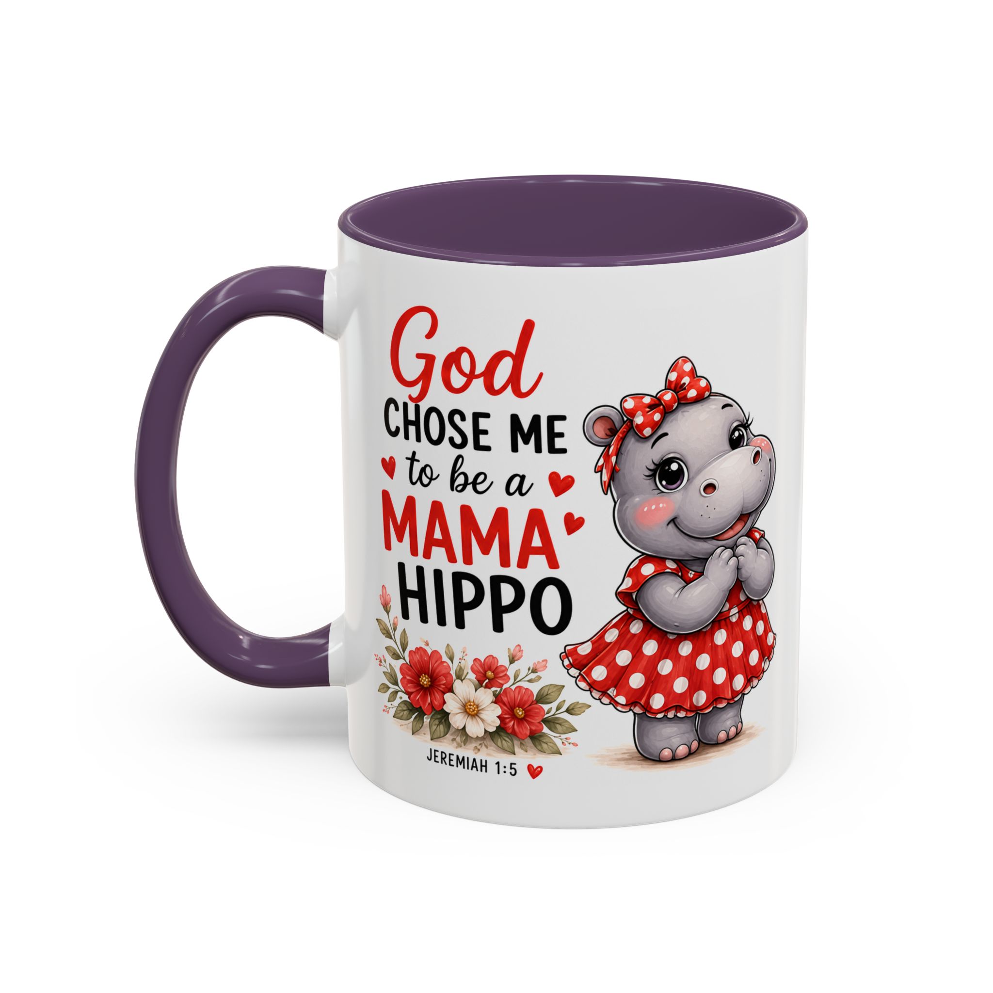 God Chose Me to Be a Mama Hippo | Coffee Mug (11oz / 15oz) Christian Mother’s Day Gift, Cute Faith Coffee Cup for Moms - Image 47