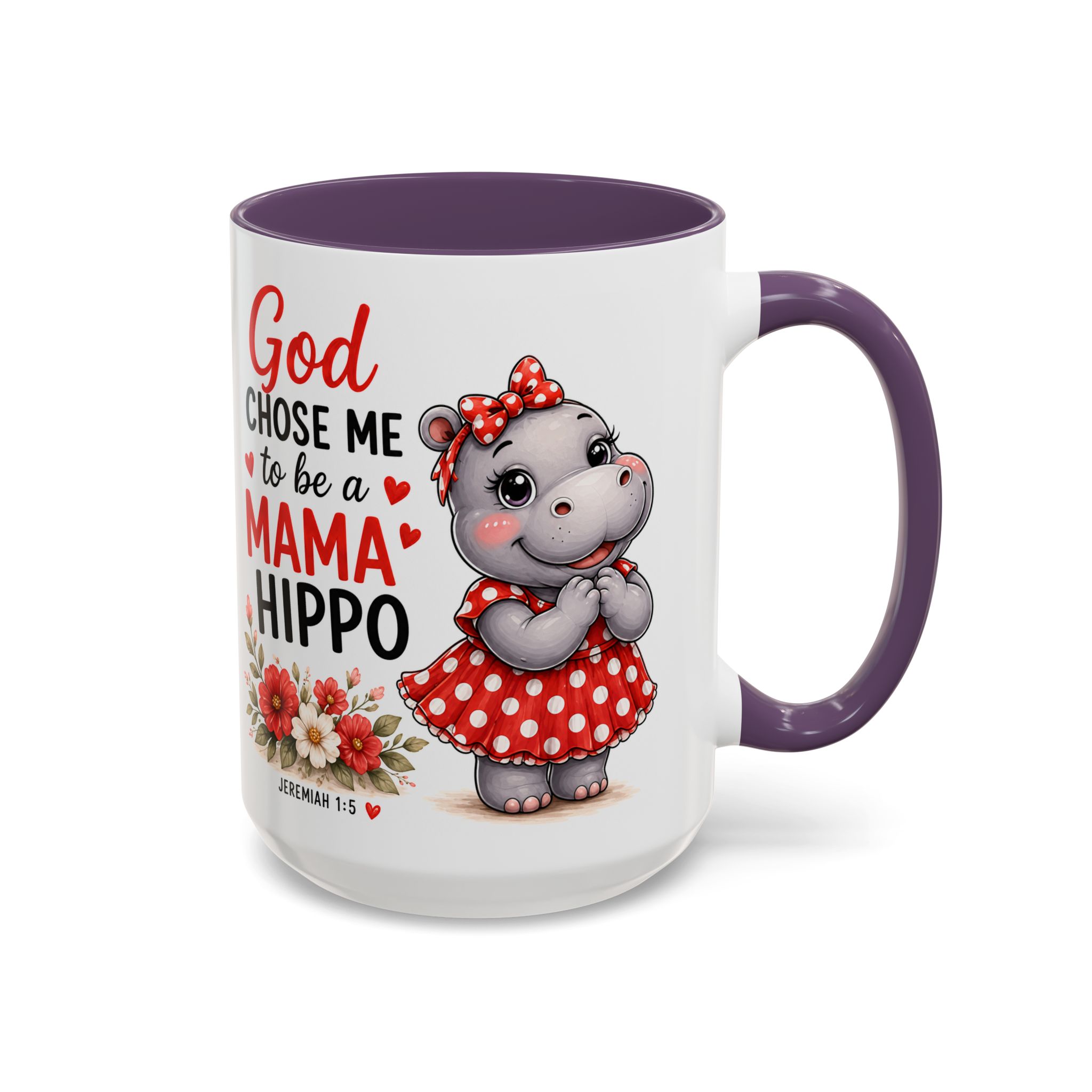 God Chose Me to Be a Mama Hippo | Coffee Mug (11oz / 15oz) Christian Mother’s Day Gift, Cute Faith Coffee Cup for Moms - Image 58