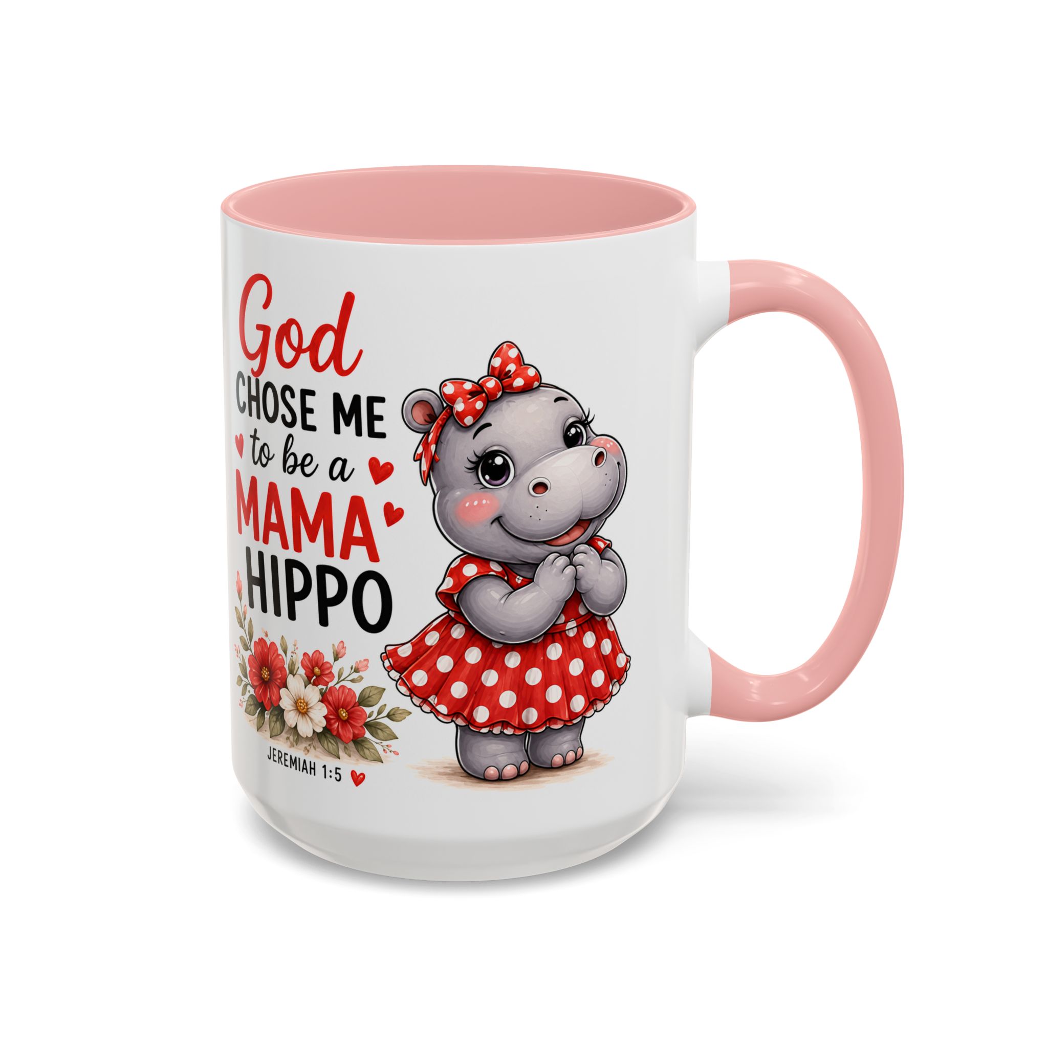 God Chose Me to Be a Mama Hippo | Coffee Mug (11oz / 15oz) Christian Mother’s Day Gift, Cute Faith Coffee Cup for Moms - Image 26