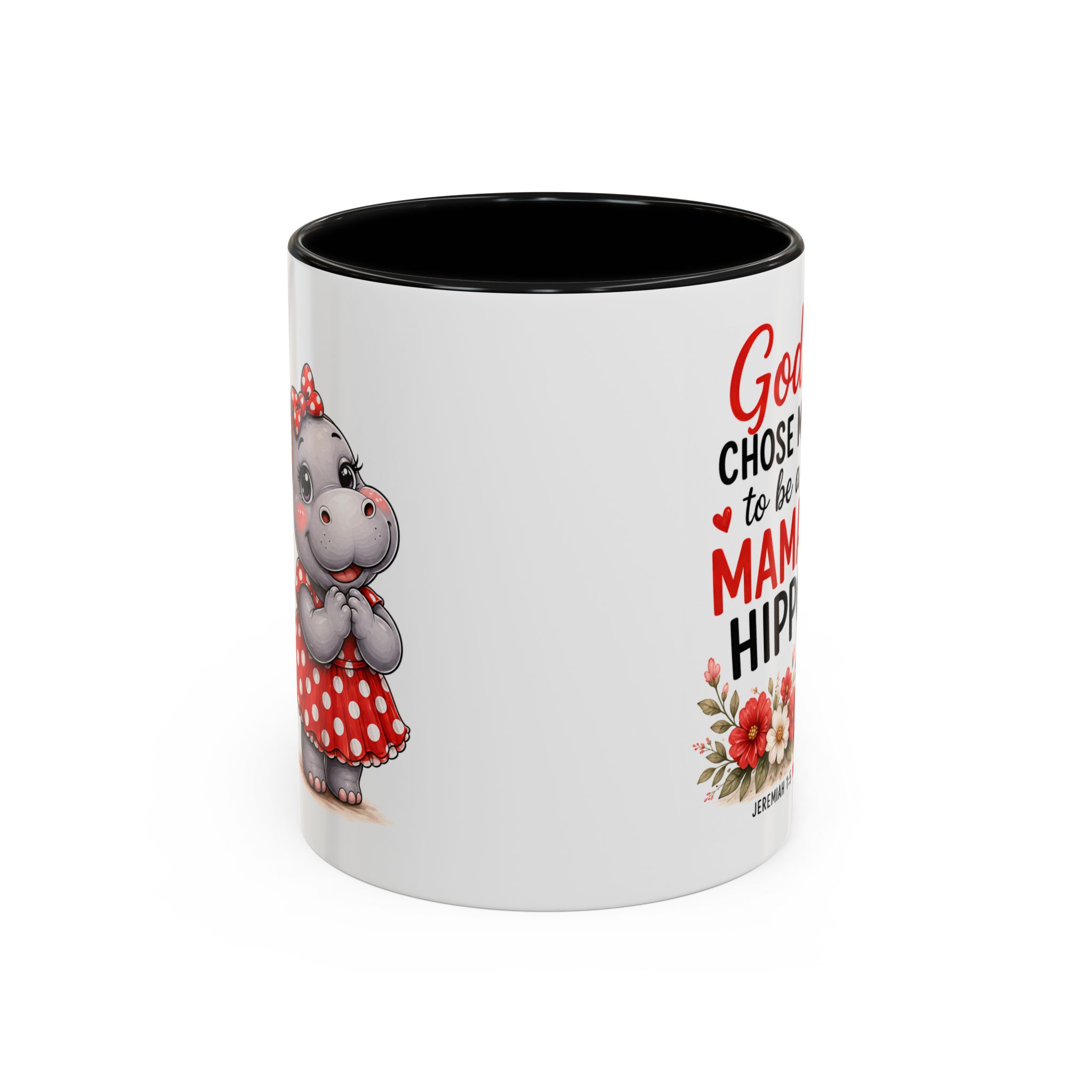 God Chose Me to Be a Mama Hippo | Coffee Mug (11oz / 15oz) Christian Mother’s Day Gift, Cute Faith Coffee Cup for Moms - Image 2