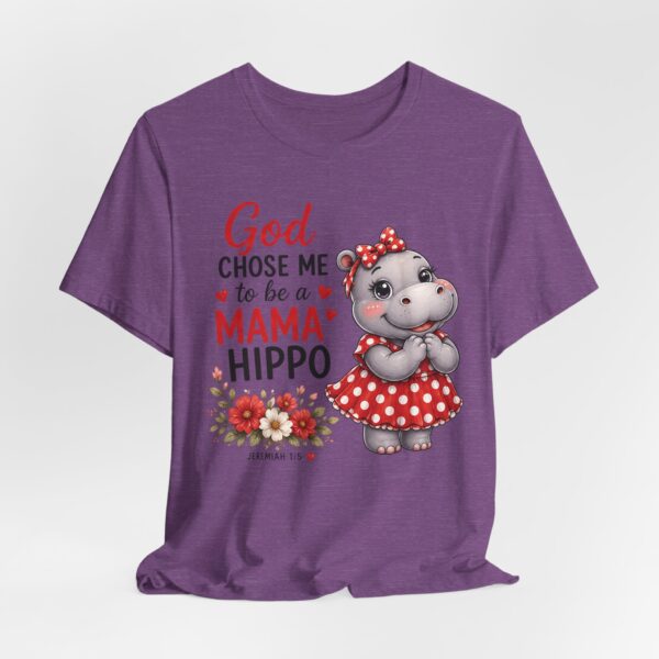 God Chose Me to Be a Mama Hippo T-Shirt | Hippo Mom, Christian Mother's Day | Hippopotamus Lovers