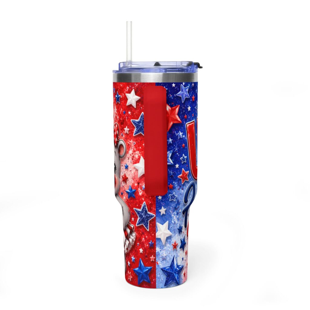 Patriotic USA Hippo Babe 250th Anniversary Vacuum Thermal Tumbler 40oz