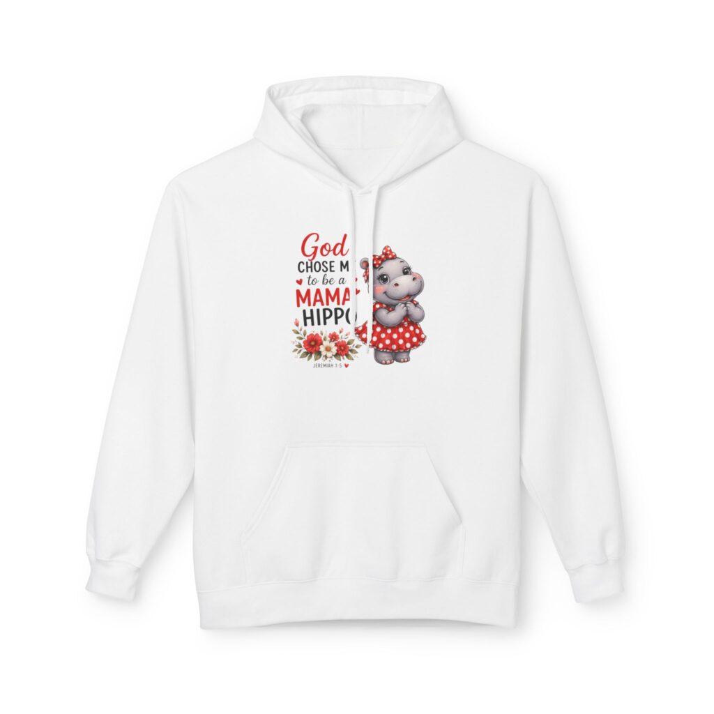God Chose Me to be a Mama Hippo Jeremiah 1:5 Hoodie | Mama Hippo Scripture Design