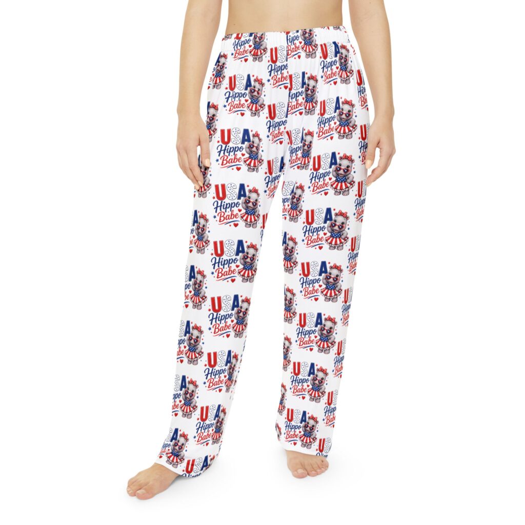 USA Hippo Babe Pajama Pants | Patriotic July 4th Lounge Wear