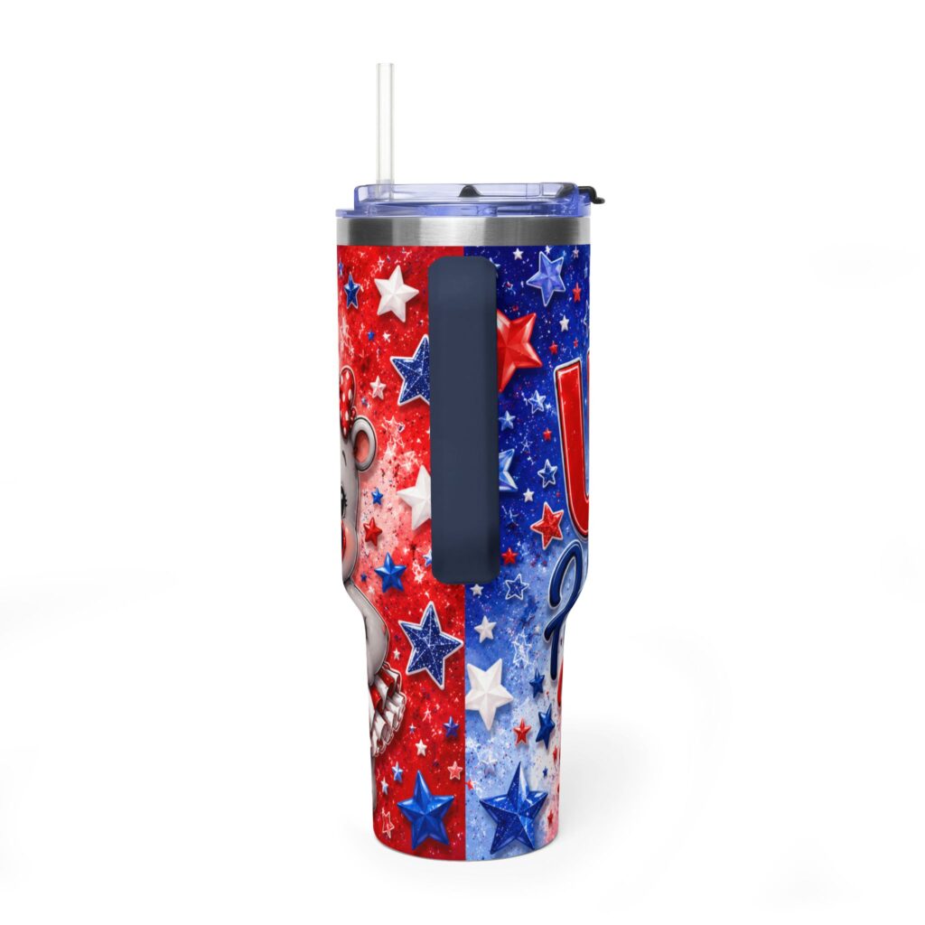 Patriotic USA Hippo Babe 250th Anniversary Vacuum Thermal Tumbler 40oz