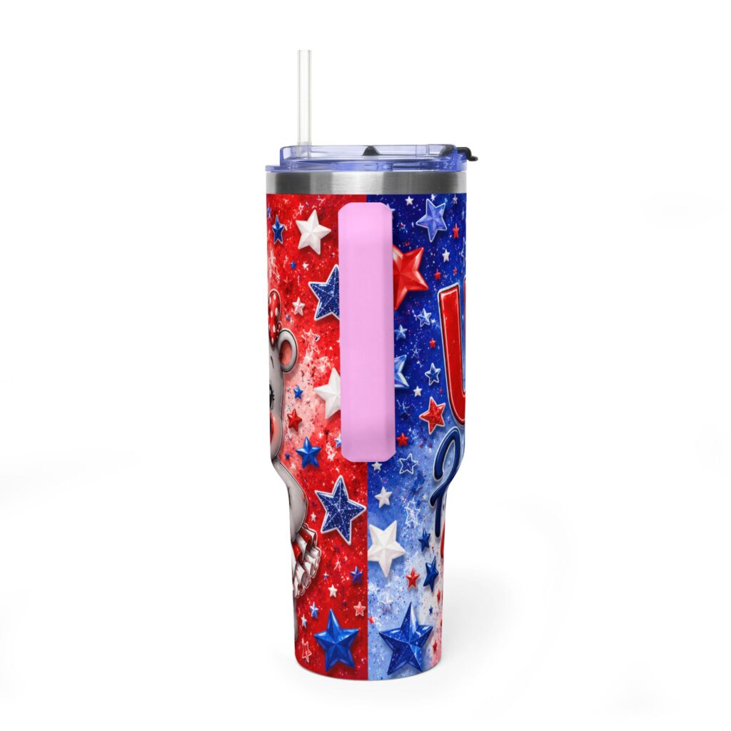 Patriotic USA Hippo Babe 250th Anniversary Vacuum Thermal Tumbler 40oz